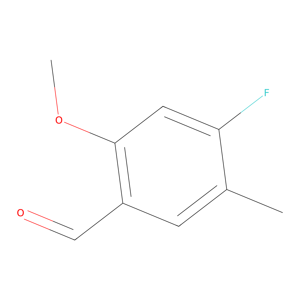 4-Fluoro-2-methoxy-5-methylbenzaldehyde molecular structure, CAS 139008-21-2