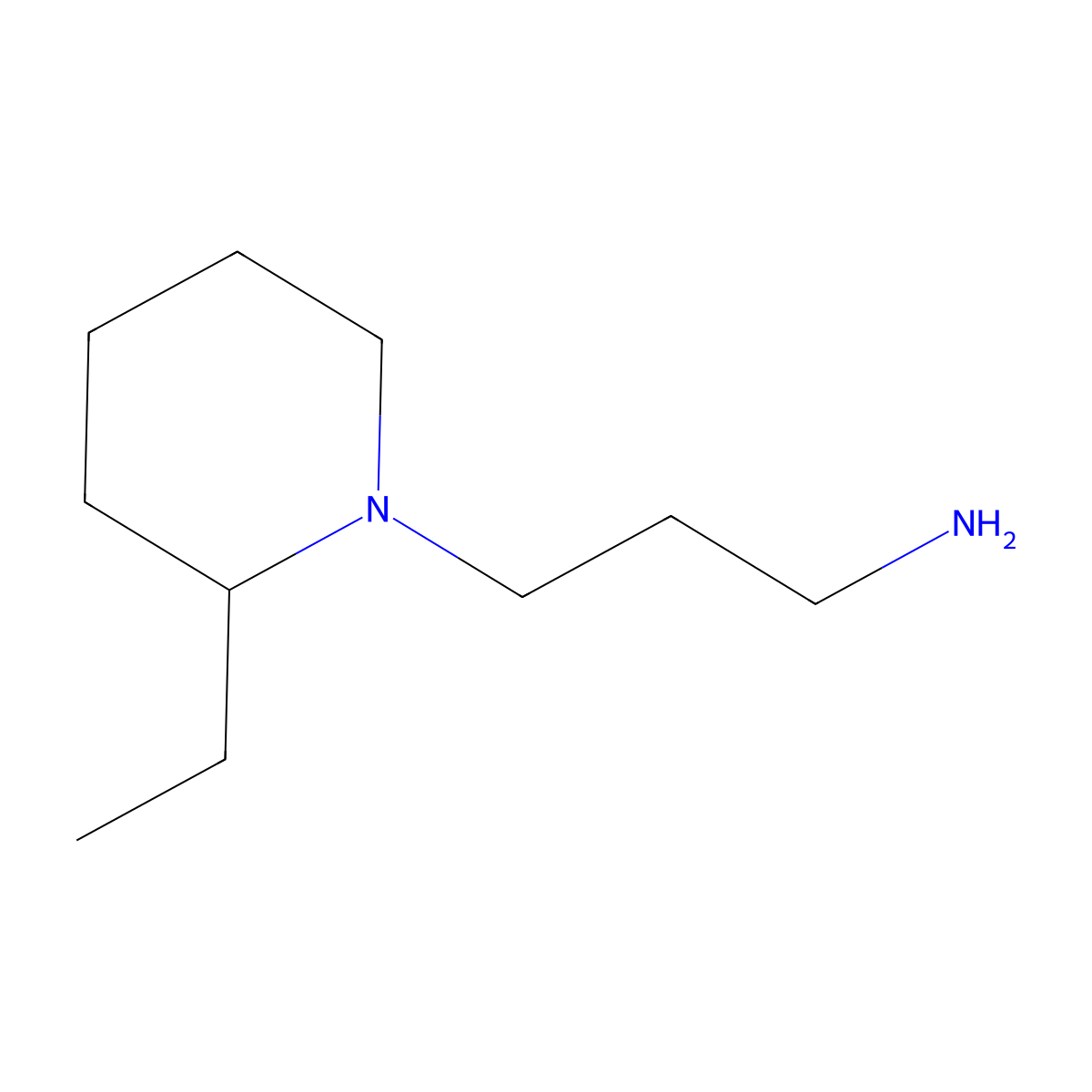 3-(2-Ethylpiperidin-1-yl)propan-1-amine molecular structure, CAS 13901-38-7