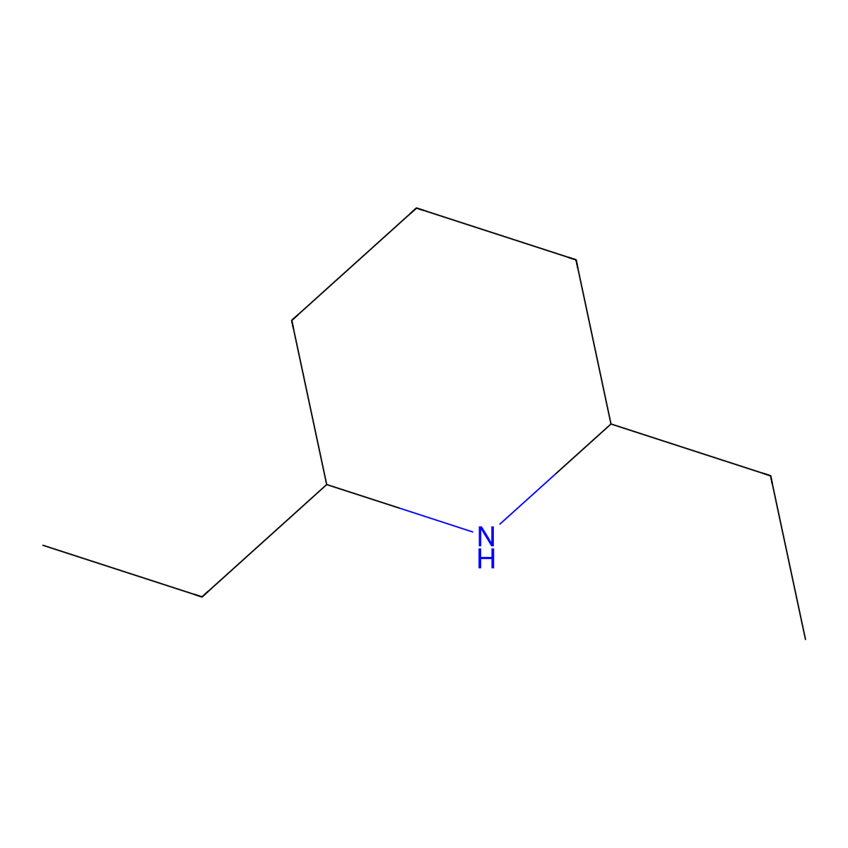 2,6-Diethylpiperidine molecular structure, CAS 13901-46-7