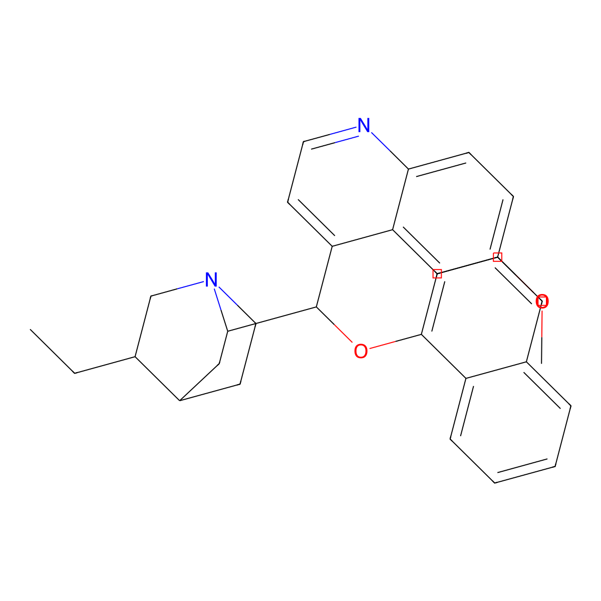 (4S,5R)-5-Ethyl-2-((S)-(6-methoxyquinolin-4-yl)(naphthalen-1-yloxy)methyl)quinuclidine molecular structure, CAS 139012-31-0