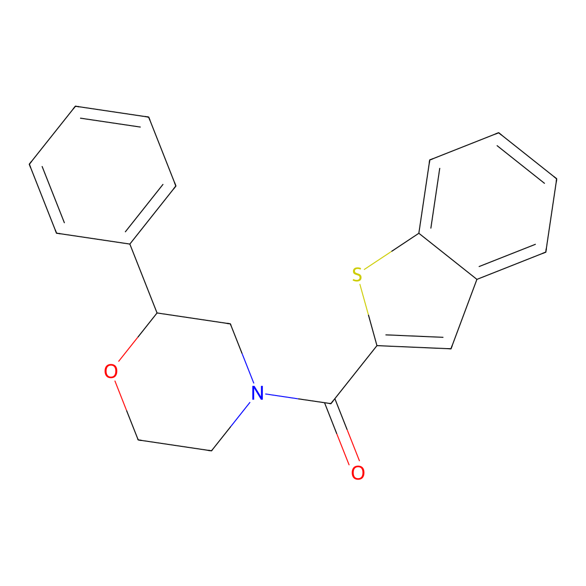 Benzo[b]thiophen-2-yl(2-phenylmorpholino)methanone molecular structure, CAS 1390222-48-6