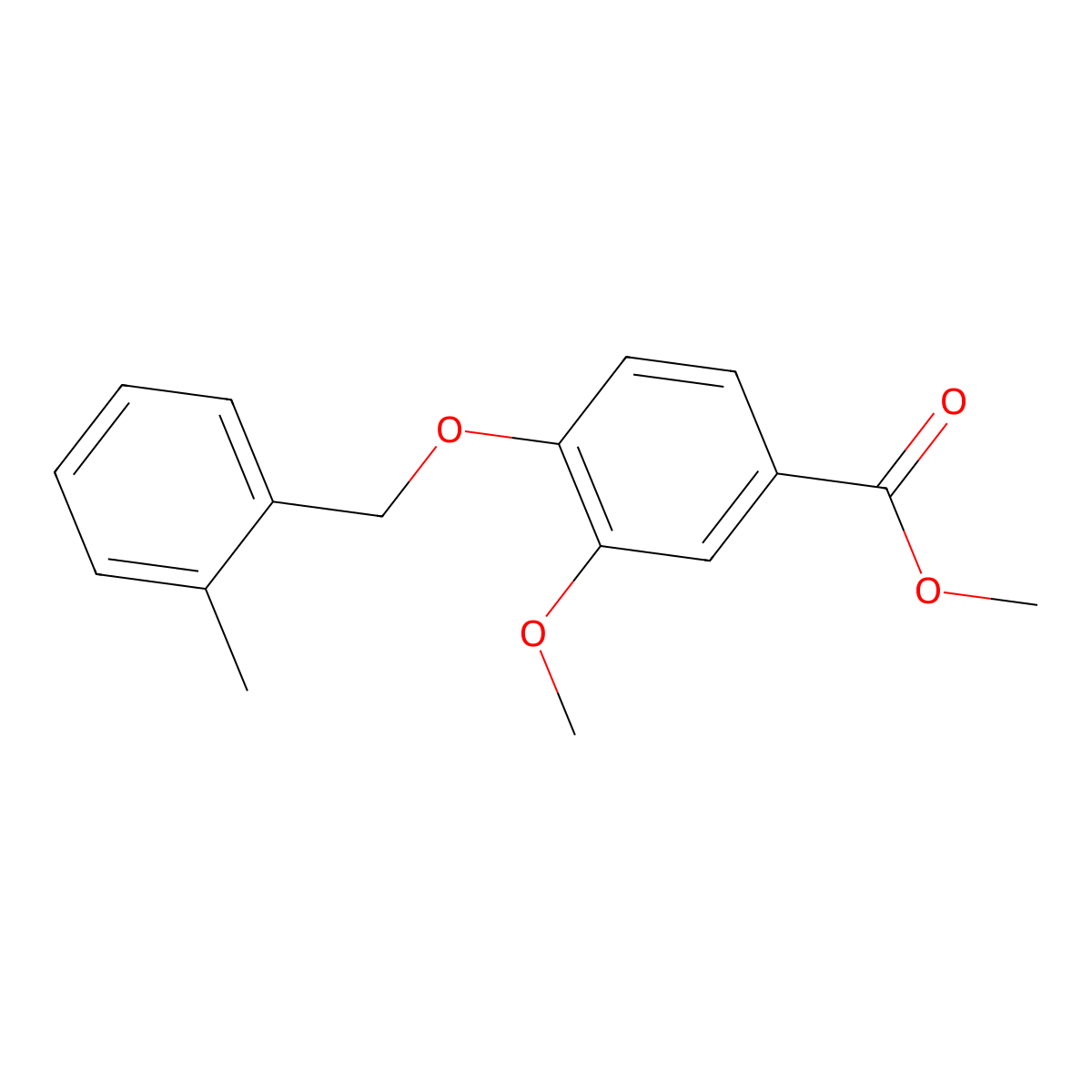 Benzoic acid, 3-methoxy-4-[(2-methylphenyl)methoxy]-, methyl ester molecular structure, CAS 1390232-19-5