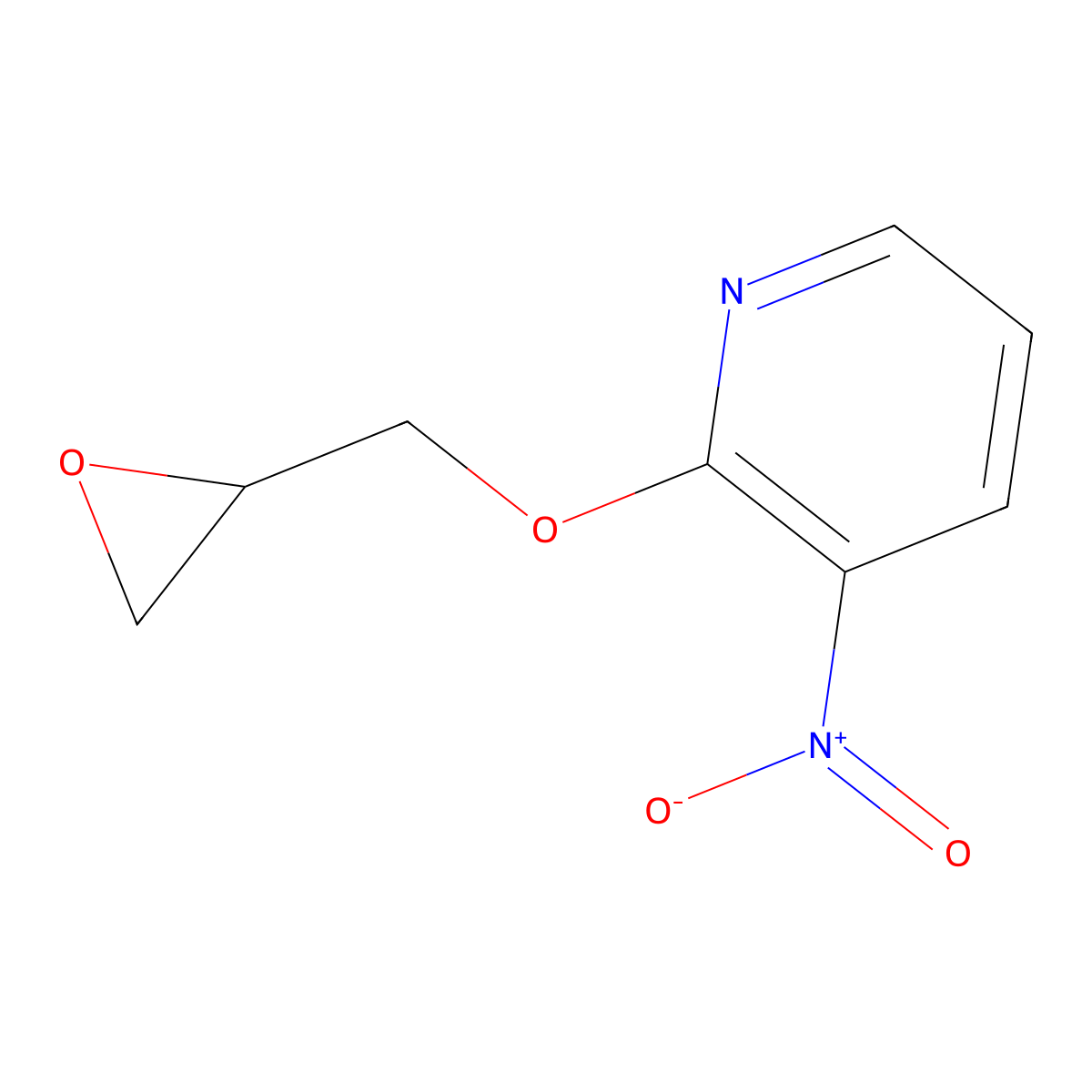 3-Nitro-2-(2-oxiranylmethoxy)pyridine molecular structure, CAS 139024-38-7