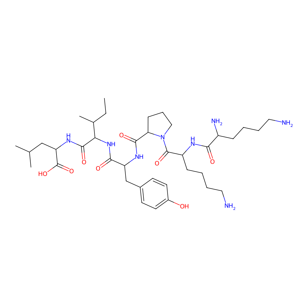 H-Lys-lys-pro-tyr-ile-leu-OH molecular structure, CAS 139026-64-5