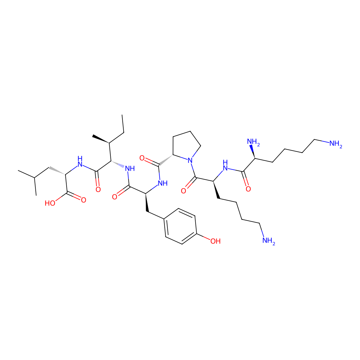 H-Lys-lys-pro-tyr-ile-leu-OH molecular structure, CAS 139026-64-5