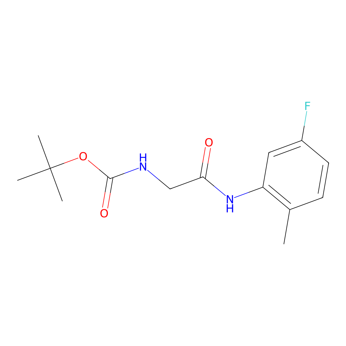 tert-butyl N-{[(5-fluoro-2-methylphenyl)carbamoyl]methyl}carbamate molecular structure, CAS 1390298-34-6