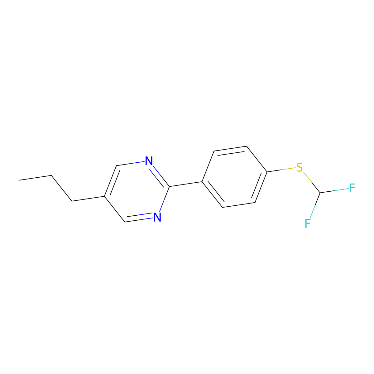 2-{4-[(Difluoromethyl)sulfanyl]phenyl}-5-propylpyrimidine molecular structure, CAS 139030-66-3