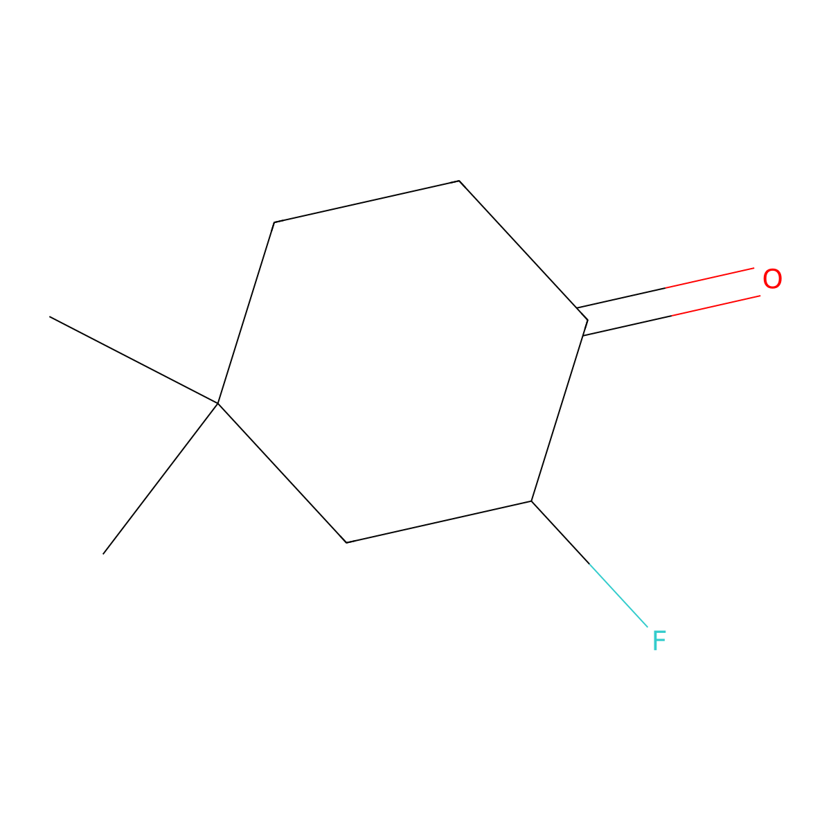 2-Fluoro-4,4-dimethylcyclohexan-1-one molecular structure, CAS 139030-95-8