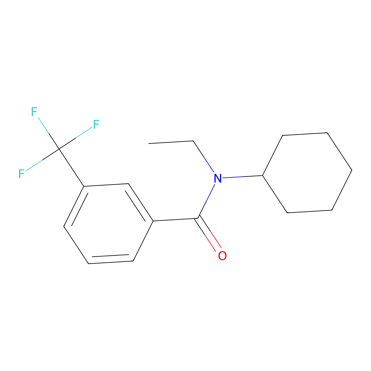 N-cyclohexyl-N-ethyl-3-(trifluoromethyl)benzamide molecular structure, CAS 1390325-38-8