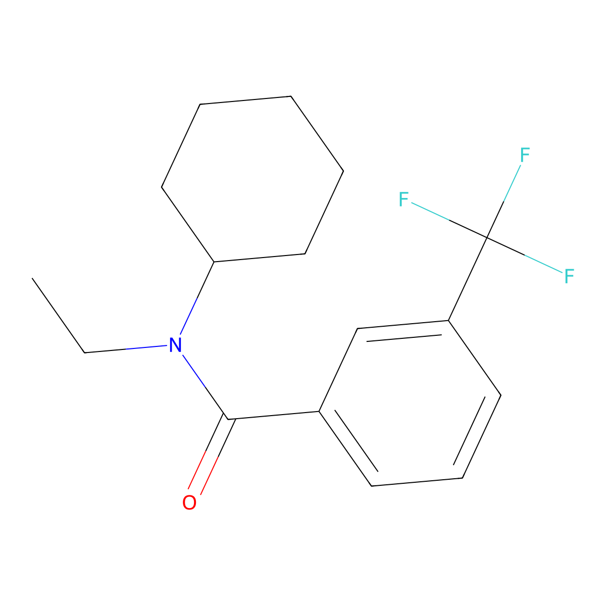 N-cyclohexyl-N-ethyl-3-(trifluoromethyl)benzamide molecular structure, CAS 1390325-38-8
