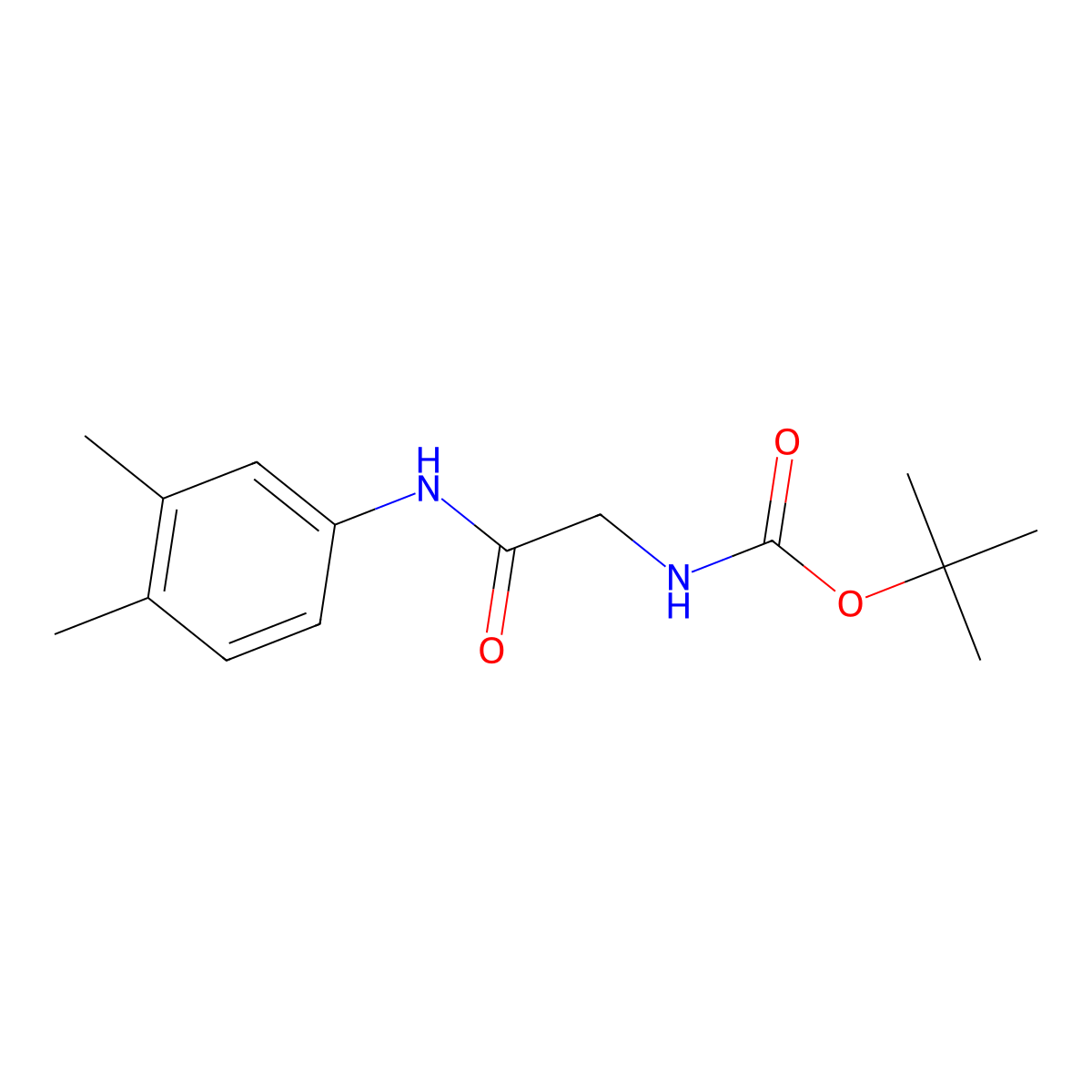 Carbamic acid, [2-[(3,4-dimethylphenyl)amino]-2-oxoethyl]-, 1,1-dimethylethyl ester molecular structure, CAS 1390333-61-5