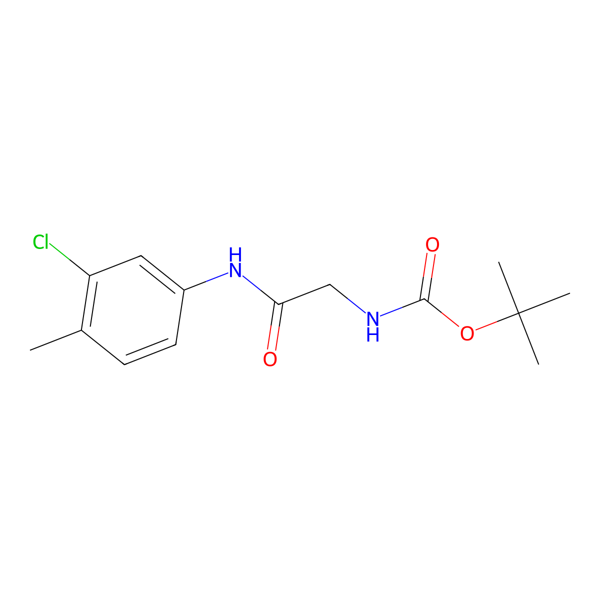 Carbamic acid, [2-[(3-chloro-4-methylphenyl)amino]-2-oxoethyl]-, 1,1-dimethylethyl ester molecular structure, CAS 1390333-73-9