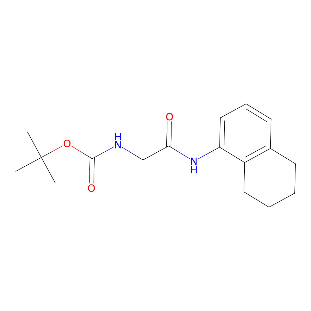 tert-butyl N-{[(5,6,7,8-tetrahydronaphthalen-1-yl)carbamoyl]methyl}carbamate molecular structure, CAS 1390338-31-4
