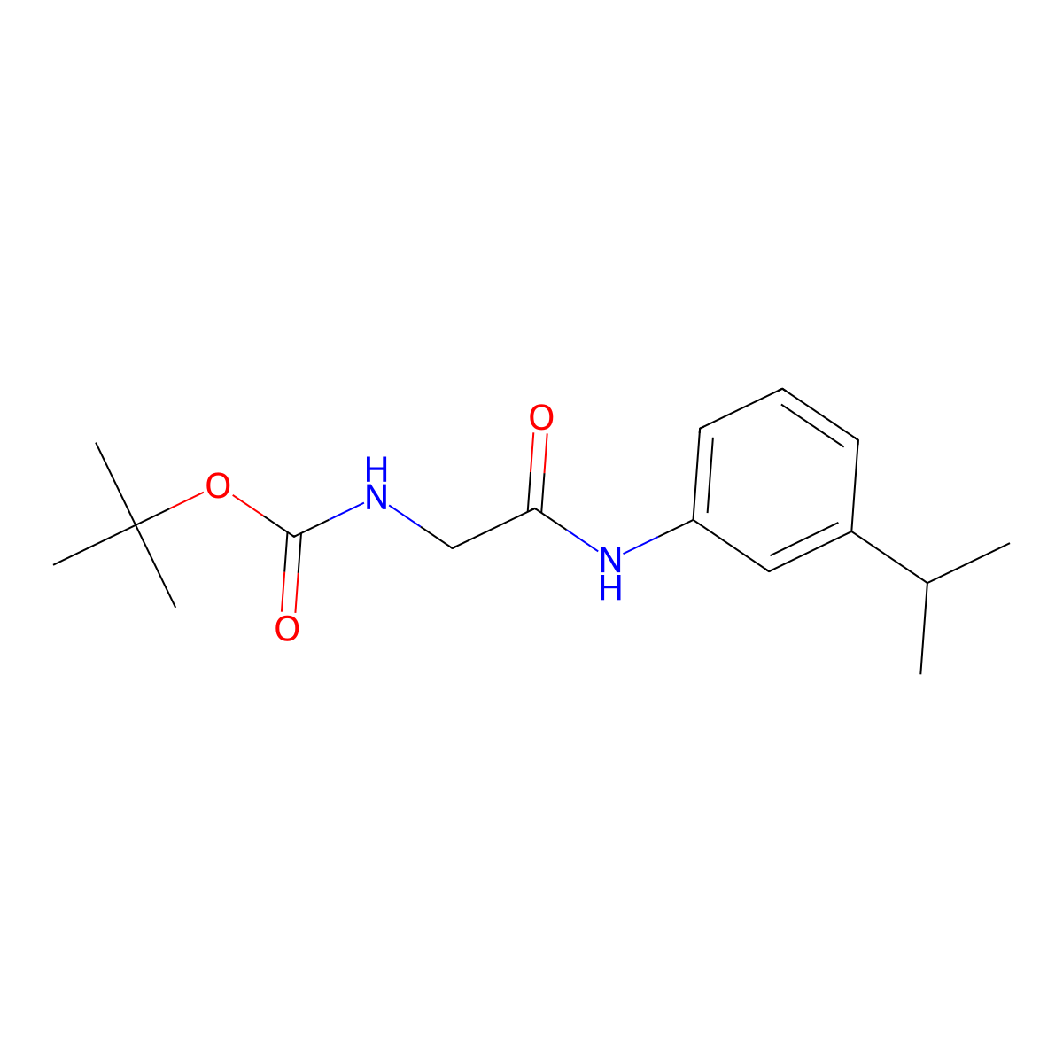 Carbamic acid, [2-[[3-(1-methylethyl)phenyl]amino]-2-oxoethyl]-, 1,1-dimethylethyl ester molecular structure, CAS 1390344-75-8
