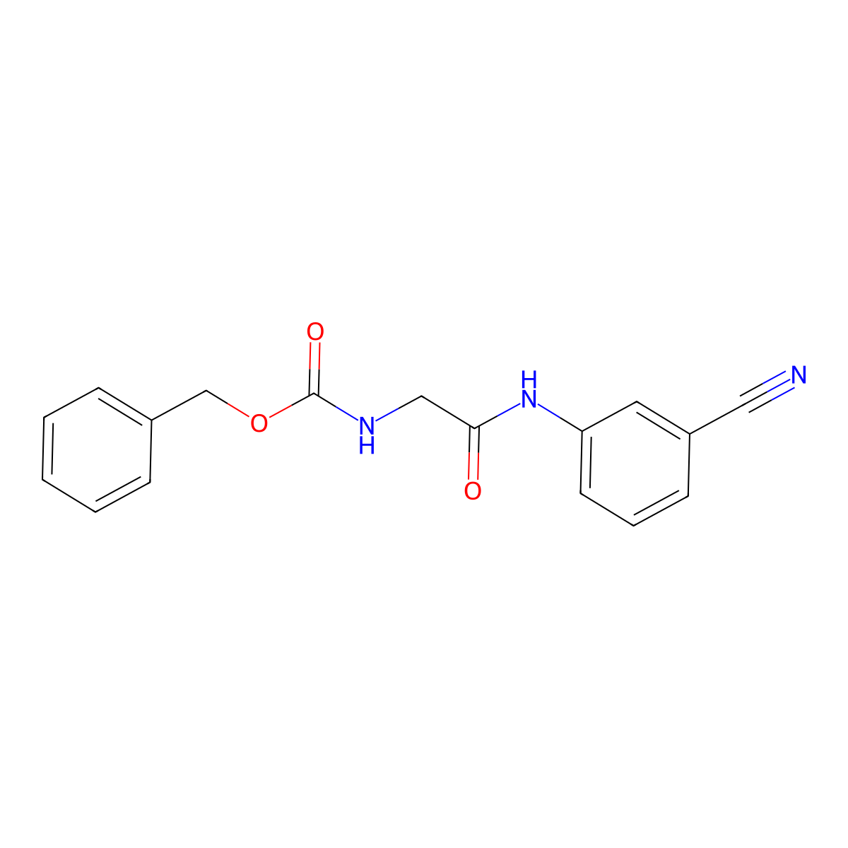 benzyl N-{[(3-cyanophenyl)carbamoyl]methyl}carbamate molecular structure, CAS 1390423-56-9