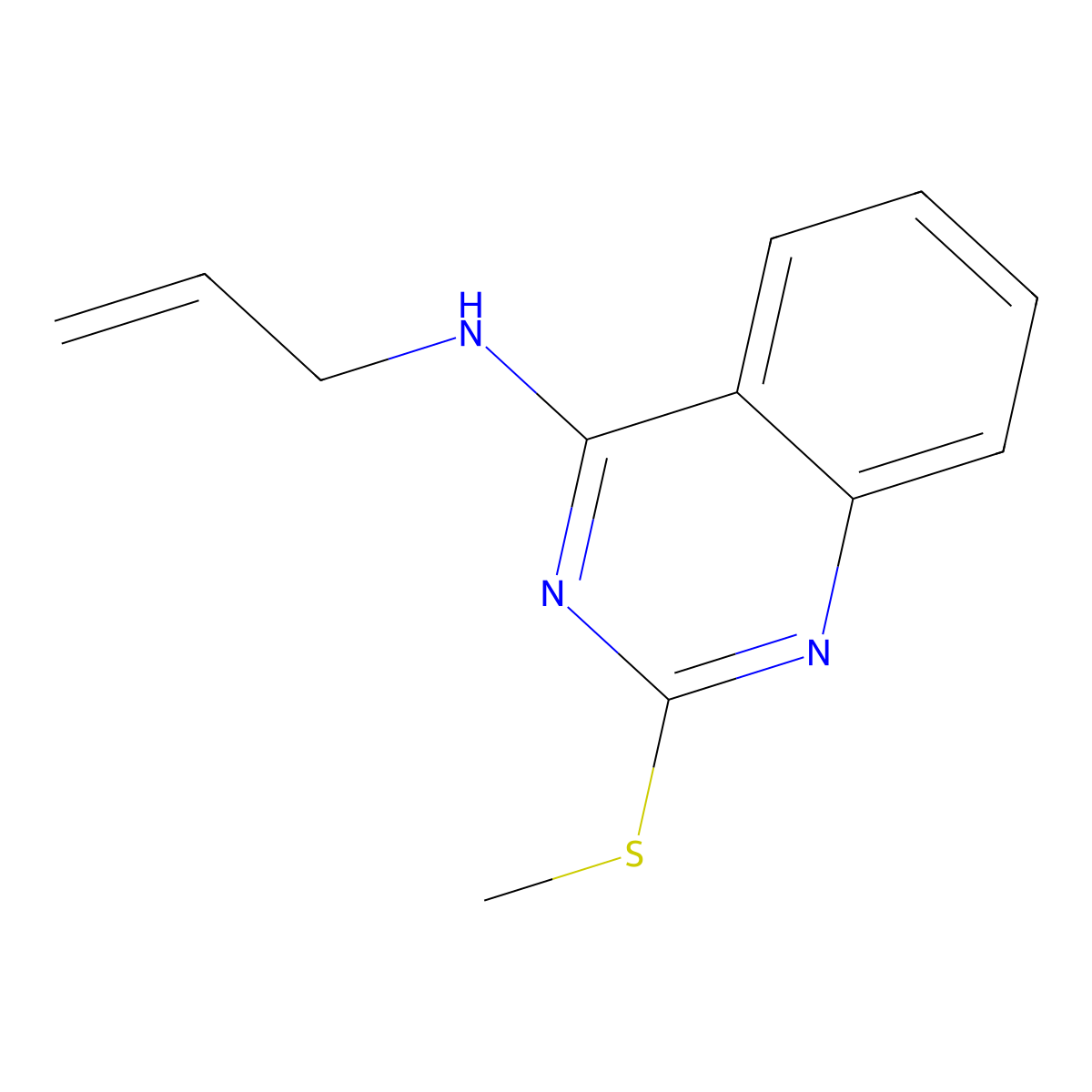 2-(Methylthio)-N-2-propen-1-yl-4-quinazolinamine molecular structure, CAS 139047-56-6