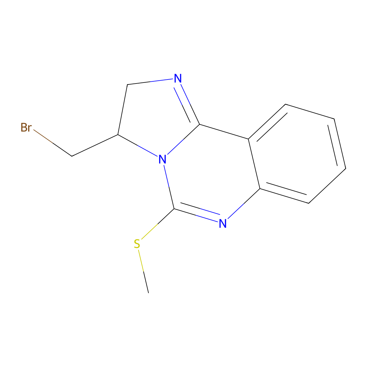 3-(Bromomethyl)-5-(methylsulfanyl)-2,3-dihydroimidazo[1,2-c]quinazoline molecular structure, CAS 139047-57-7
