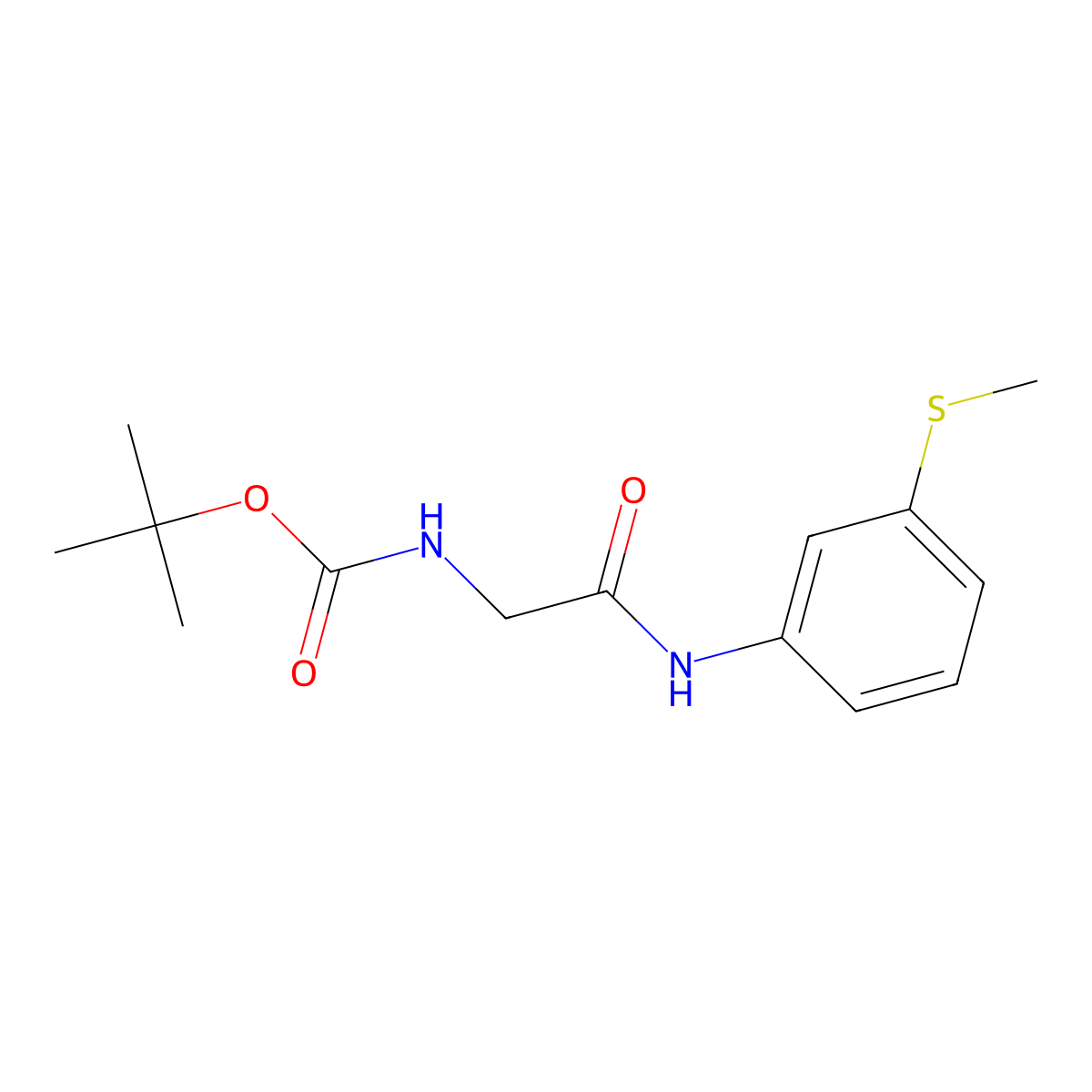 tert-butyl N-({[3-(methylsulfanyl)phenyl]carbamoyl}methyl)carbamate molecular structure, CAS 1390511-25-7