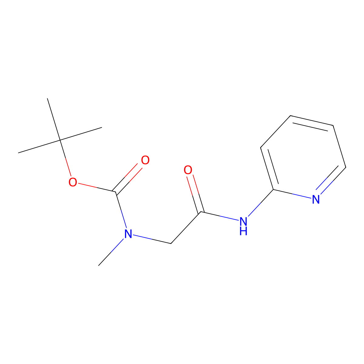 tert-Butyl N-methyl-N-{[(pyridin-2-yl)carbamoyl]methyl}carbamate molecular structure, CAS 1390528-35-4