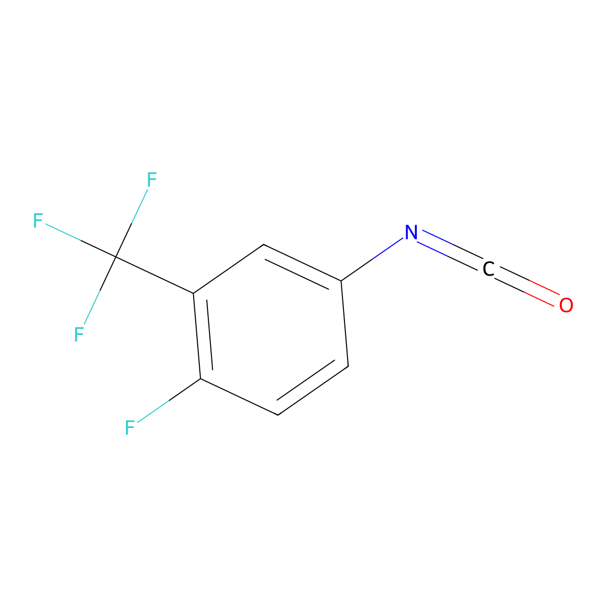 4-Fluoro-3-(trifluoromethyl)phenyl isocyanate molecular structure, CAS 139057-86-6