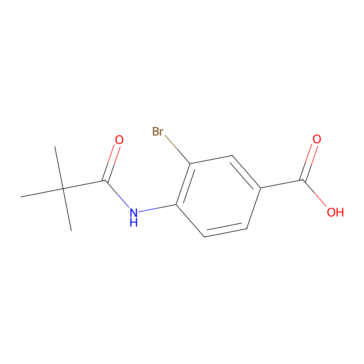 3-Bromo-4-pivalamidobenzoic acid molecular structure, CAS 139058-18-7