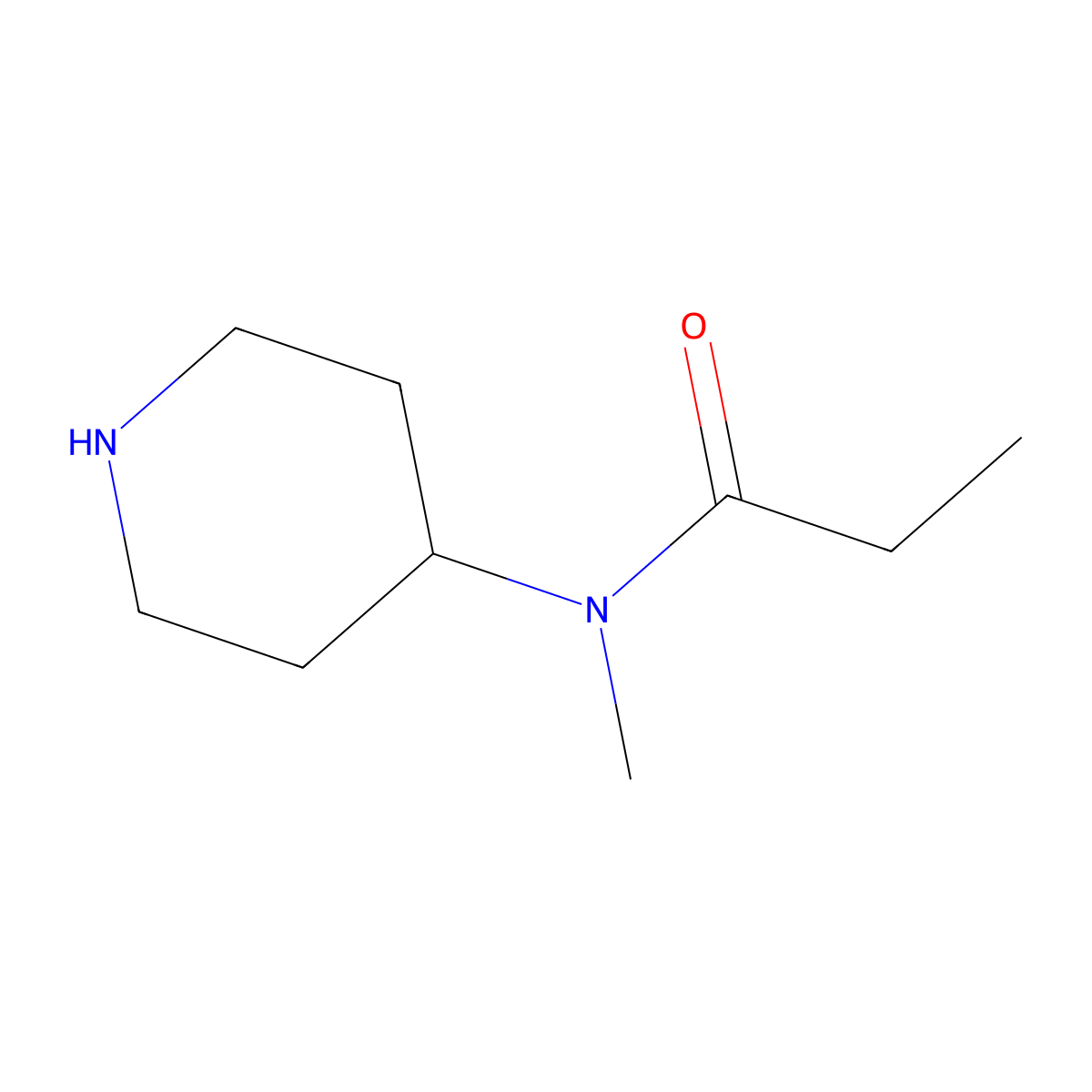 N-Methyl-N-(piperidin-4-yl)propionamide molecular structure, CAS 139062-82-1