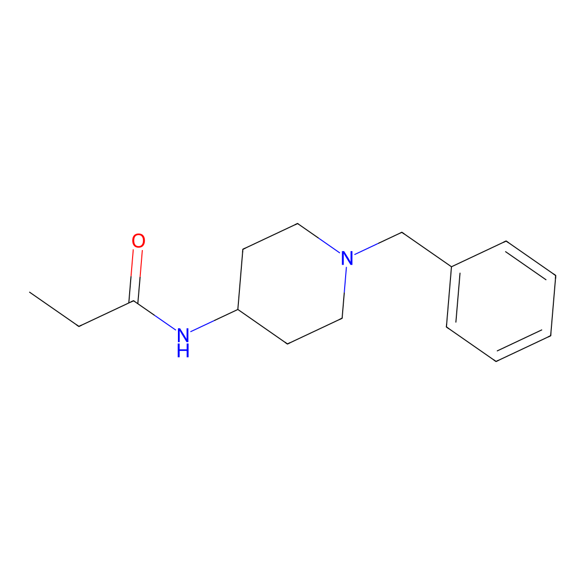 N-(1-benzylpiperidin-4-yl)propanamide molecular structure, CAS 139062-93-4