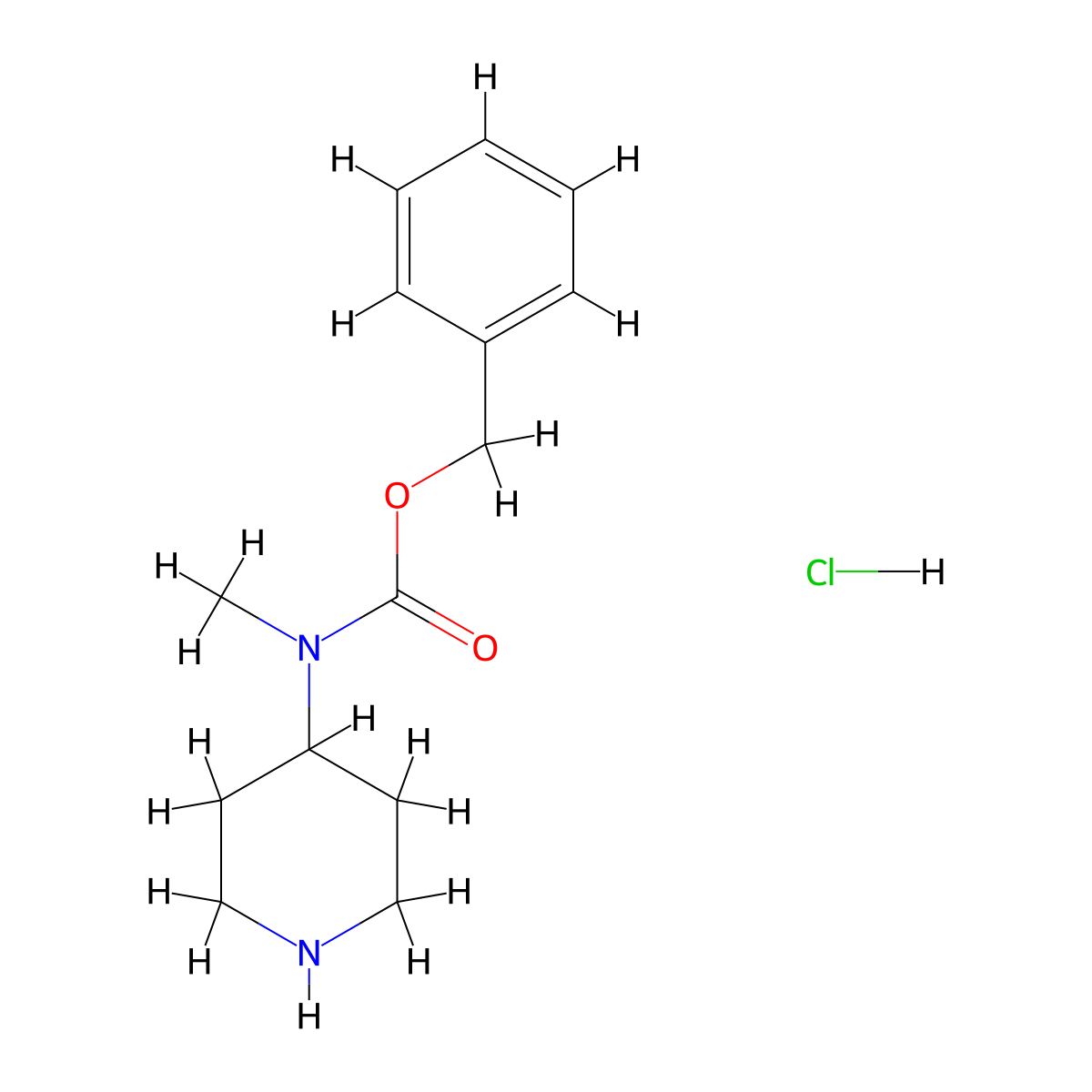 Benzyl methyl(piperidin-4-yl)carbamate hydrochloride molecular structure, CAS 139062-98-9