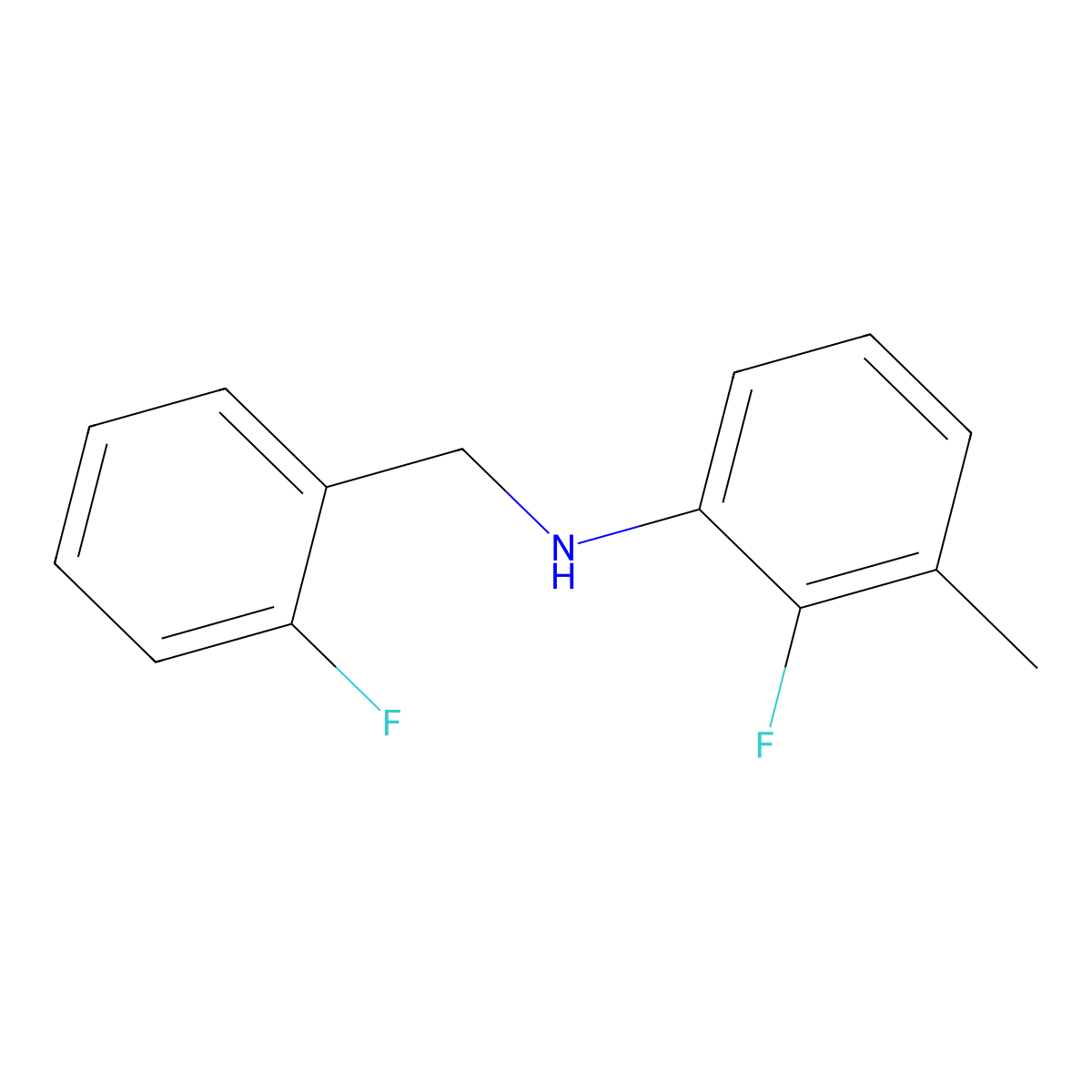 2-Fluoro-N-(2-fluoro-3-methylphenyl)benzenemethanamine molecular structure, CAS 1390627-72-1