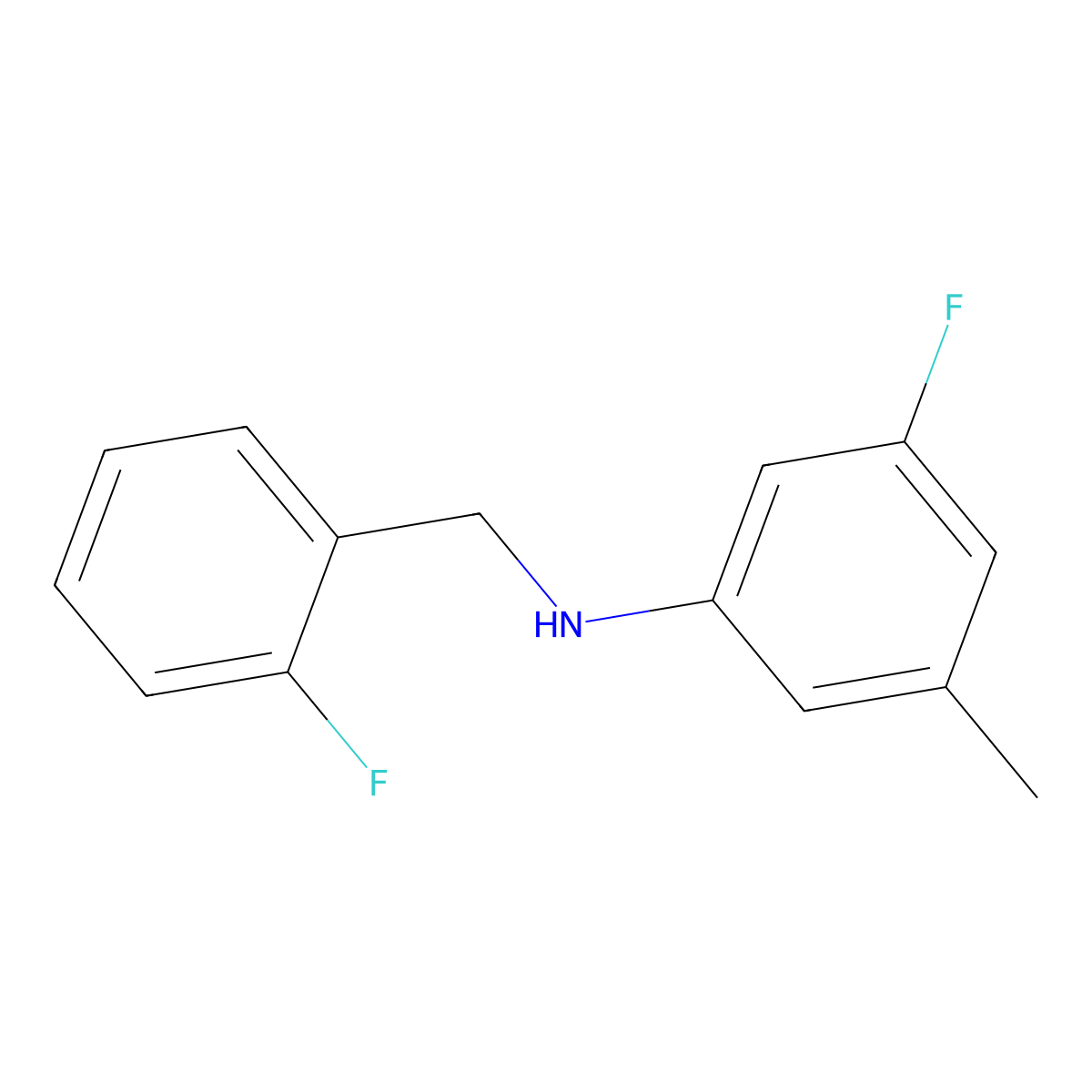 2-Fluoro-N-(3-fluoro-5-methylphenyl)benzenemethanamine molecular structure, CAS 1390631-78-3