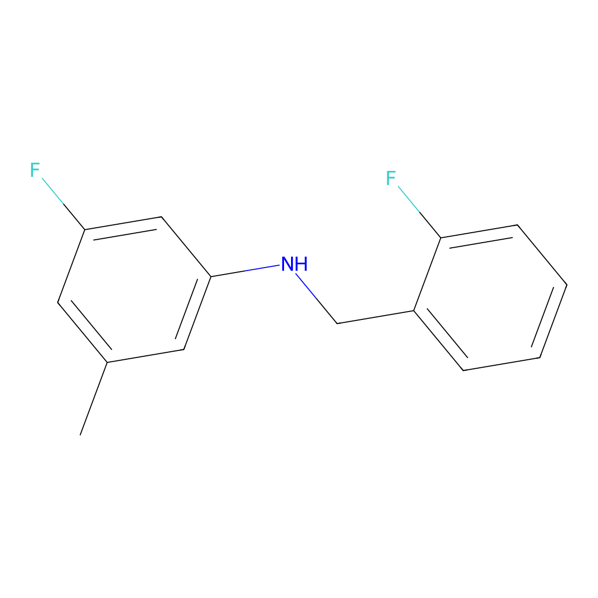 2-Fluoro-N-(3-fluoro-5-methylphenyl)benzenemethanamine molecular structure, CAS 1390631-78-3