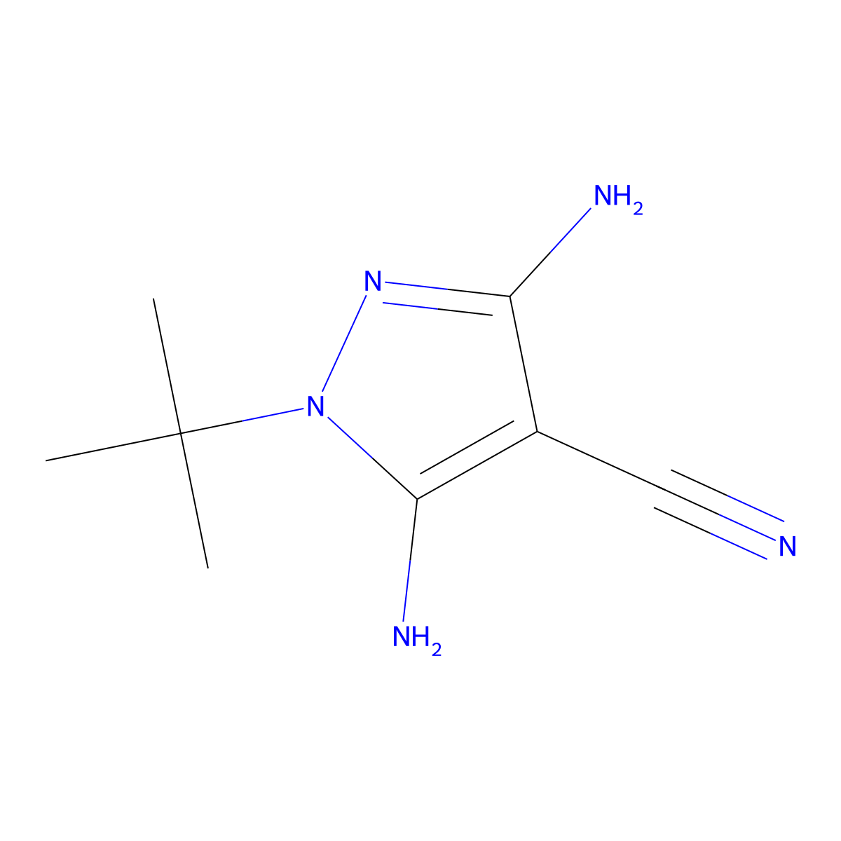 3,5-Diamino-1-(tert-butyl)-1H-pyrazole-4-carbonitrile molecular structure, CAS 1390635-67-2
