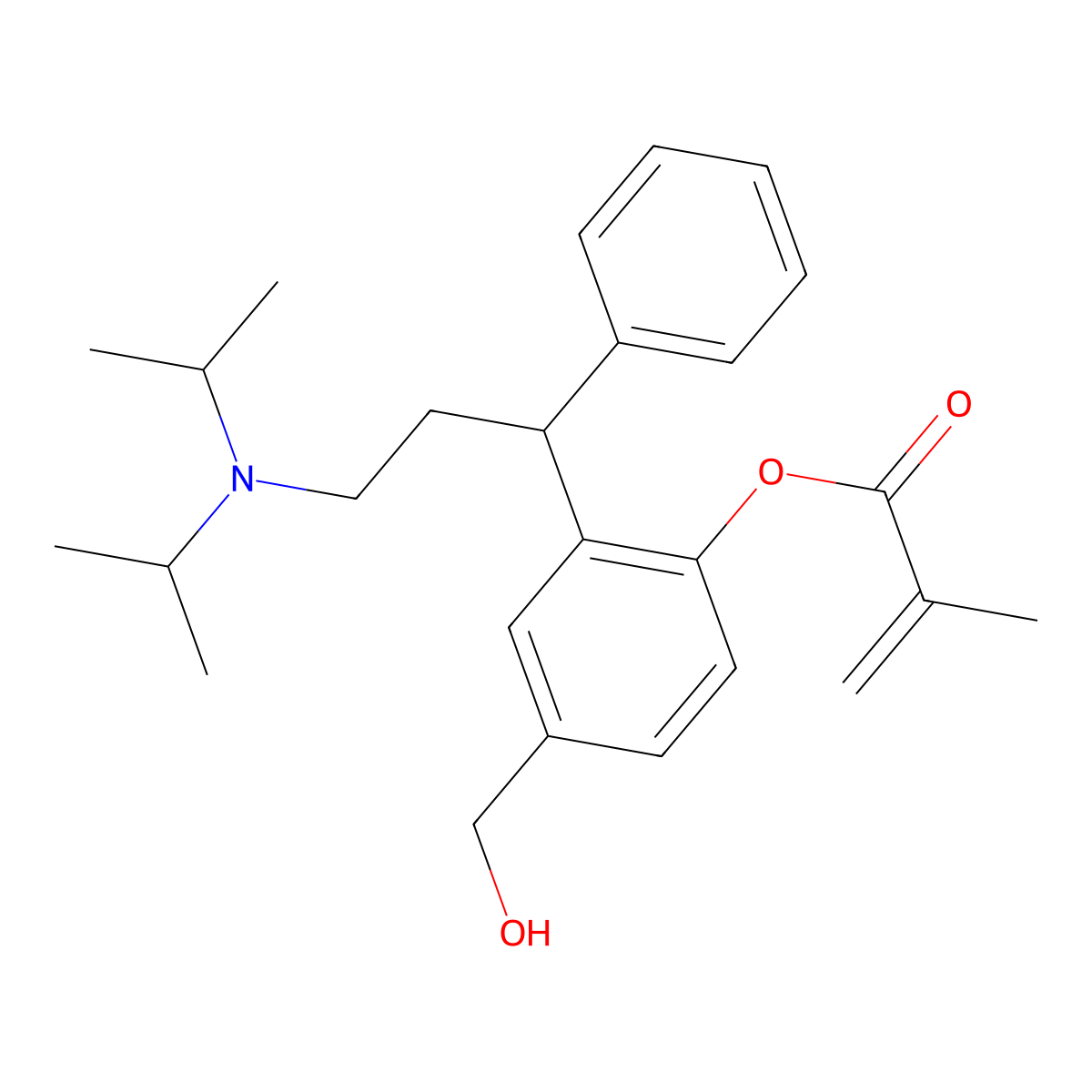 (R)-5-Hydroxymethyl Tolterodine Methacrylate molecular structure, CAS 1390644-37-7