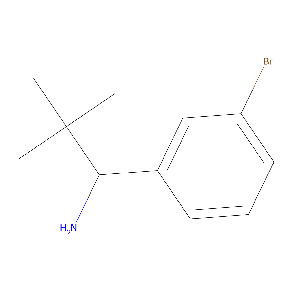 (S)-1-(3-Bromophenyl)-2,2-dimethylpropan-1-amine molecular structure, CAS 1390652-05-7