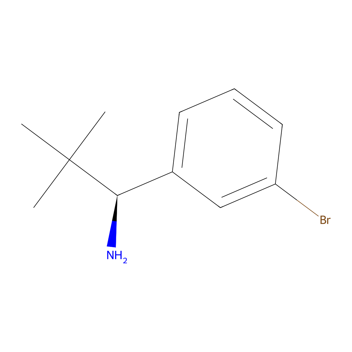 (S)-1-(3-Bromophenyl)-2,2-dimethylpropan-1-amine molecular structure, CAS 1390652-05-7