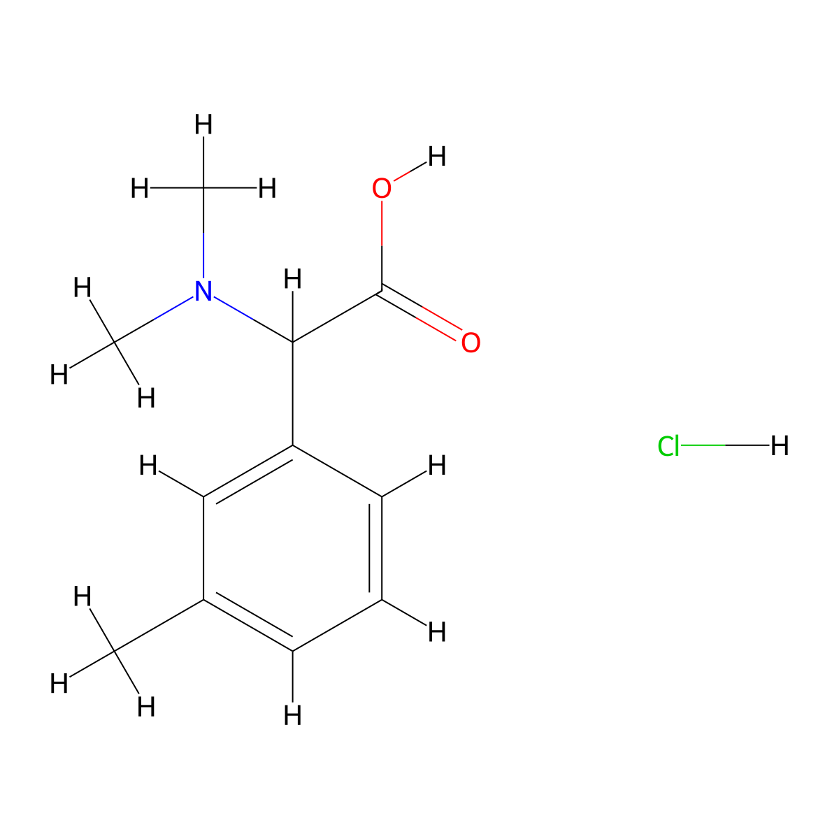 (Dimethylamino)(3-methylphenyl)acetic acid hydrochloride molecular structure, CAS 1390653-98-1