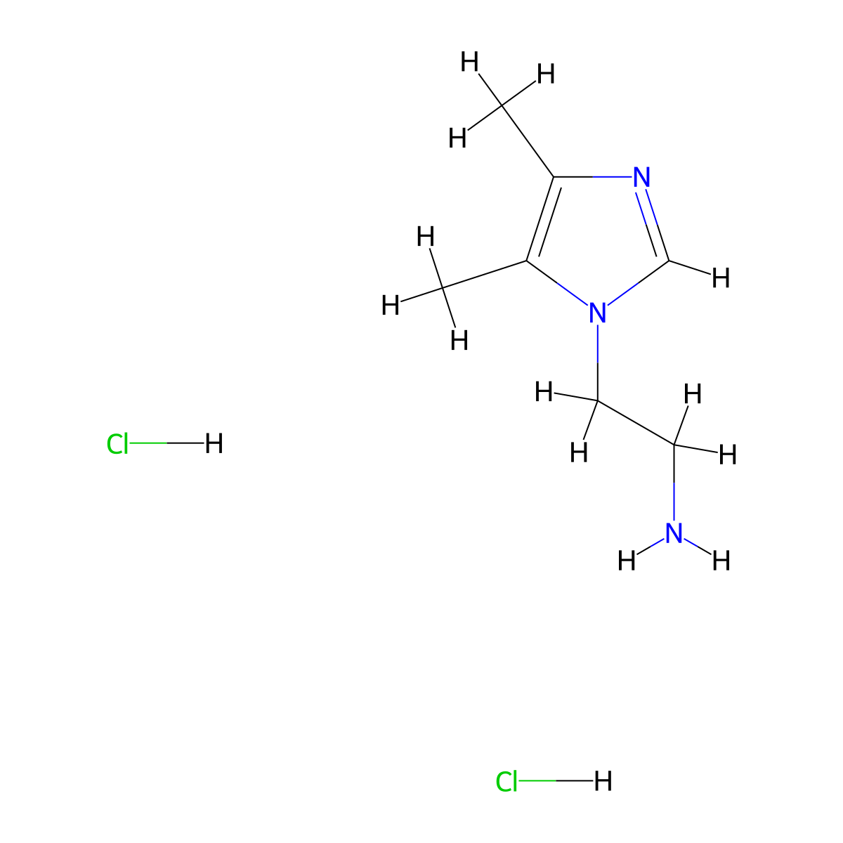 1H-Imidazole-1-ethanamine, 4,5-dimethyl-, hydrochloride (1:2) molecular structure, CAS 1390654-14-4