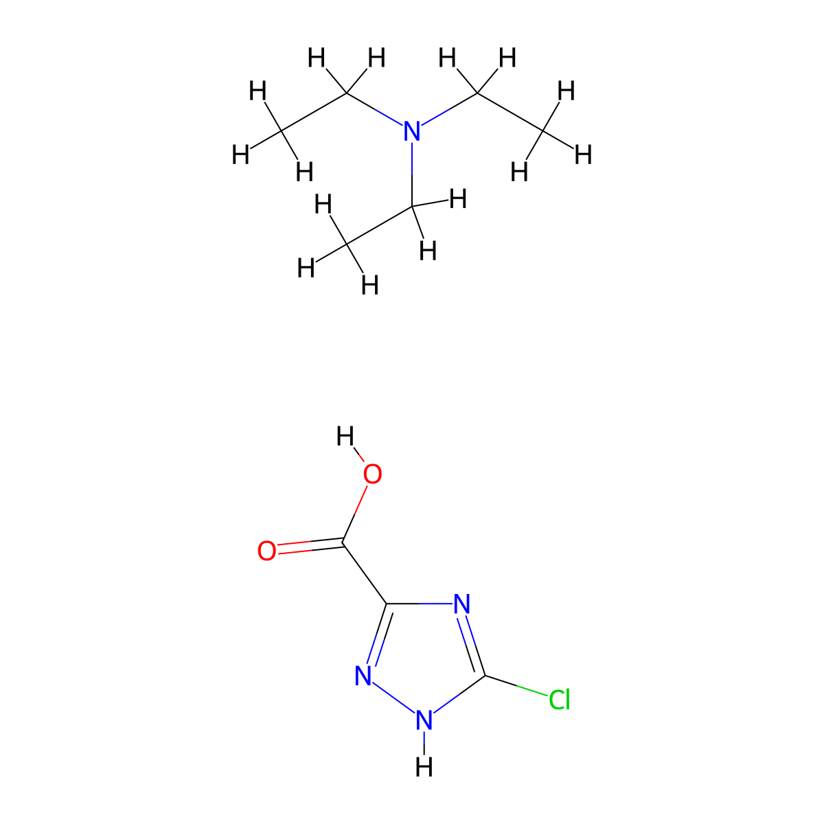 5-chloro-1H-1,2,4-triazole-3-carboxylic acid N,N-diethylethanamine salt molecular structure, CAS 1390654-17-7