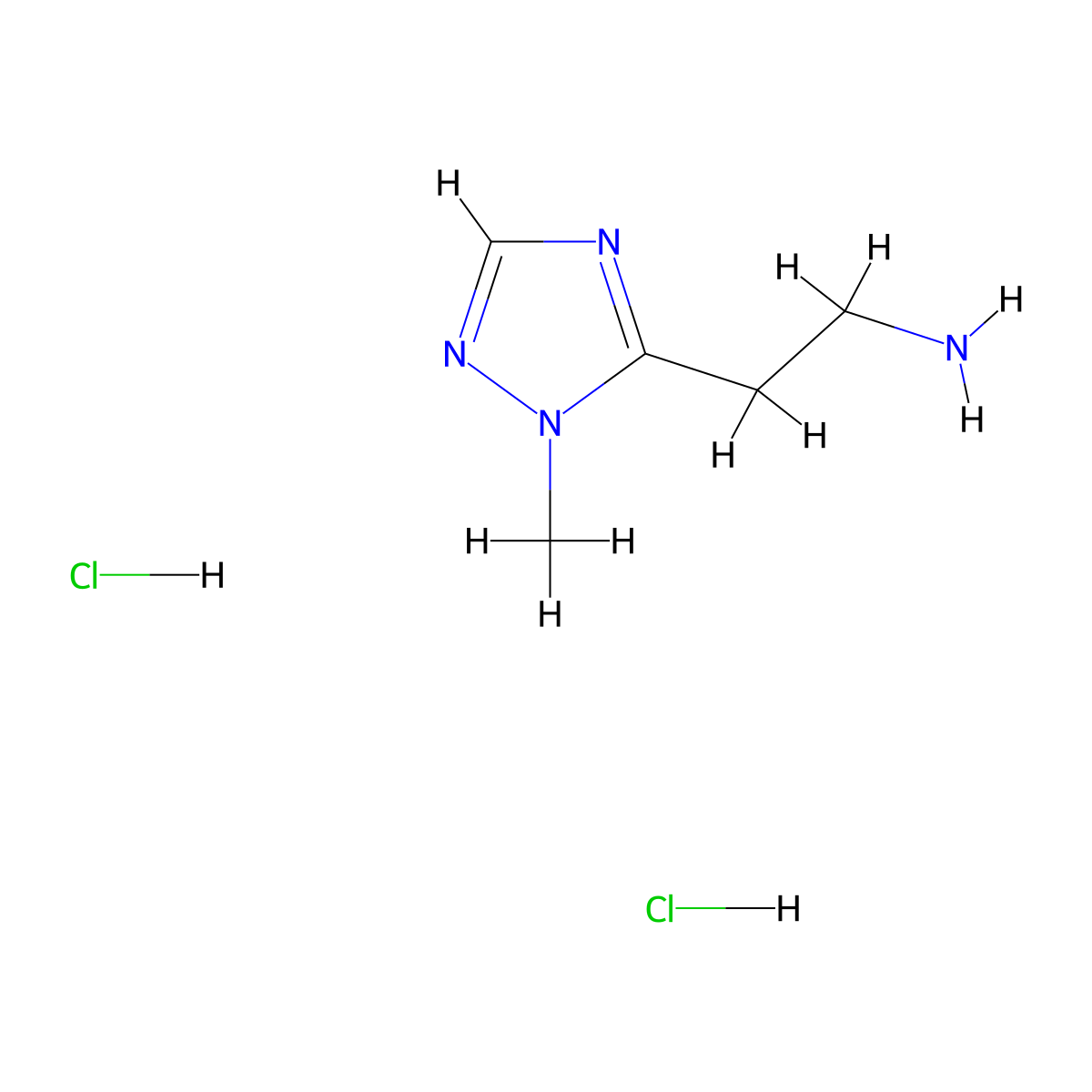 [2-(1-Methyl-1H-1,2,4-triazol-5-yl)ethyl]amine dihydrochloride molecular structure, CAS 1390654-25-7