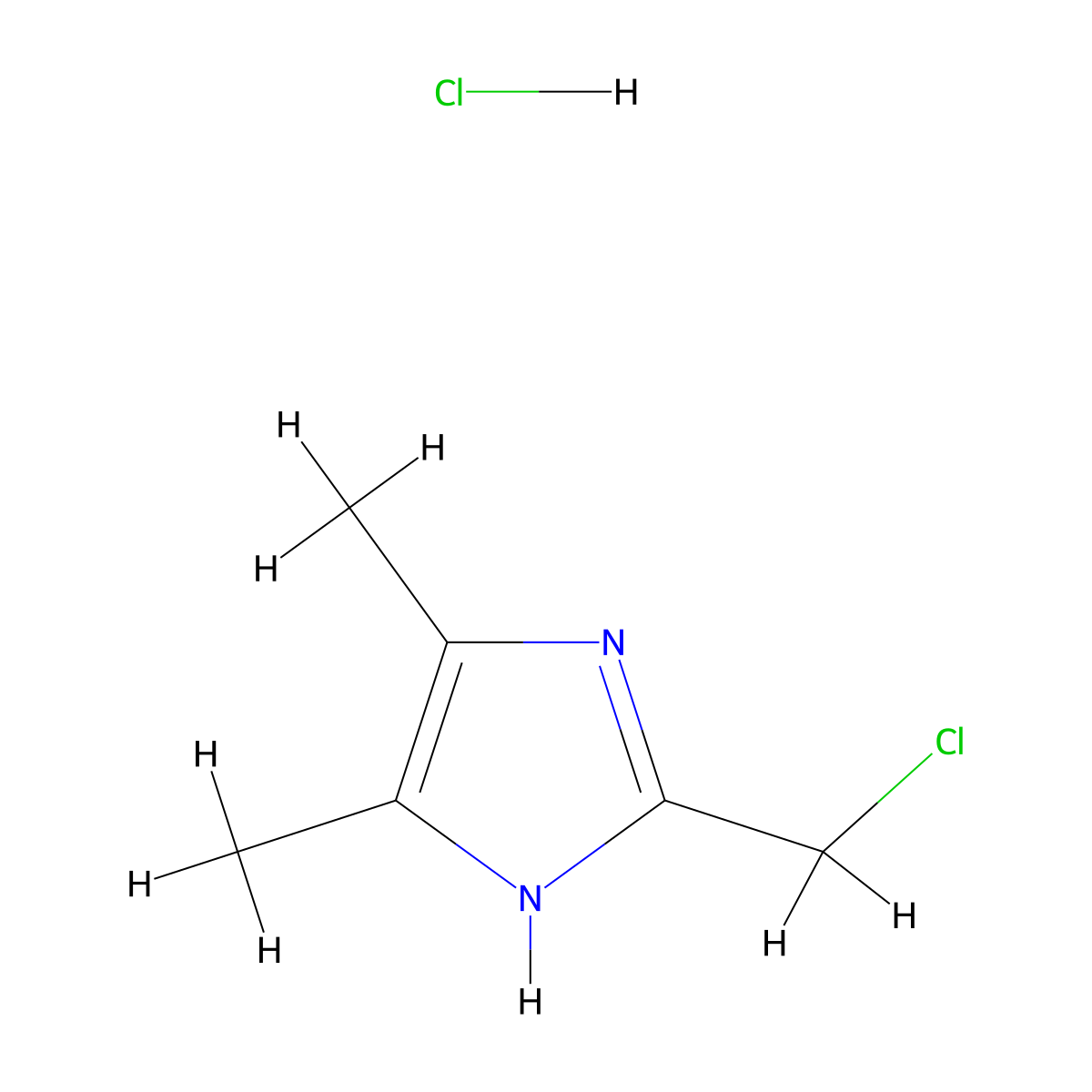 2-(Chloromethyl)-4,5-dimethyl-1H-imidazole hydrochloride molecular structure, CAS 1390654-37-1