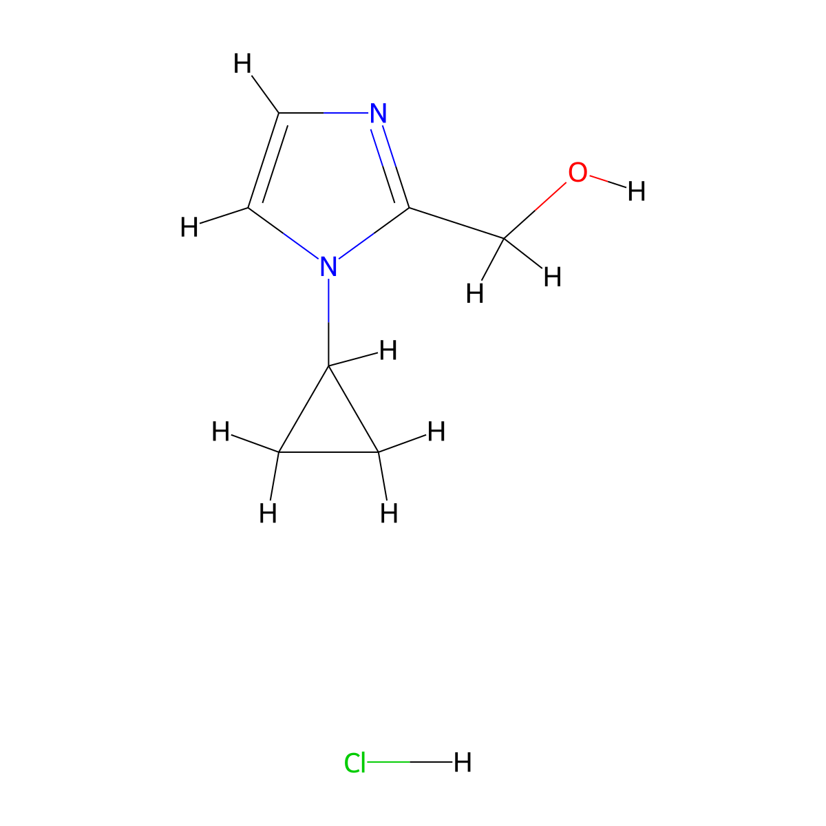 (1-Cyclopropyl-1H-imidazol-2-yl)methanol hydrochloride molecular structure, CAS 1390654-69-9