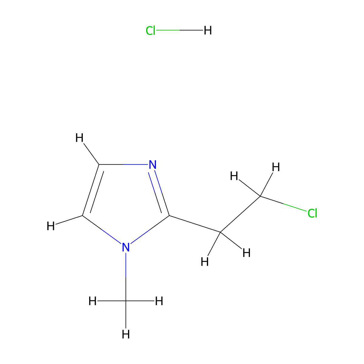 1H-Imidazole, 2-(2-chloroethyl)-1-methyl-, hydrochloride (1:1) molecular structure, CAS 1390654-72-4