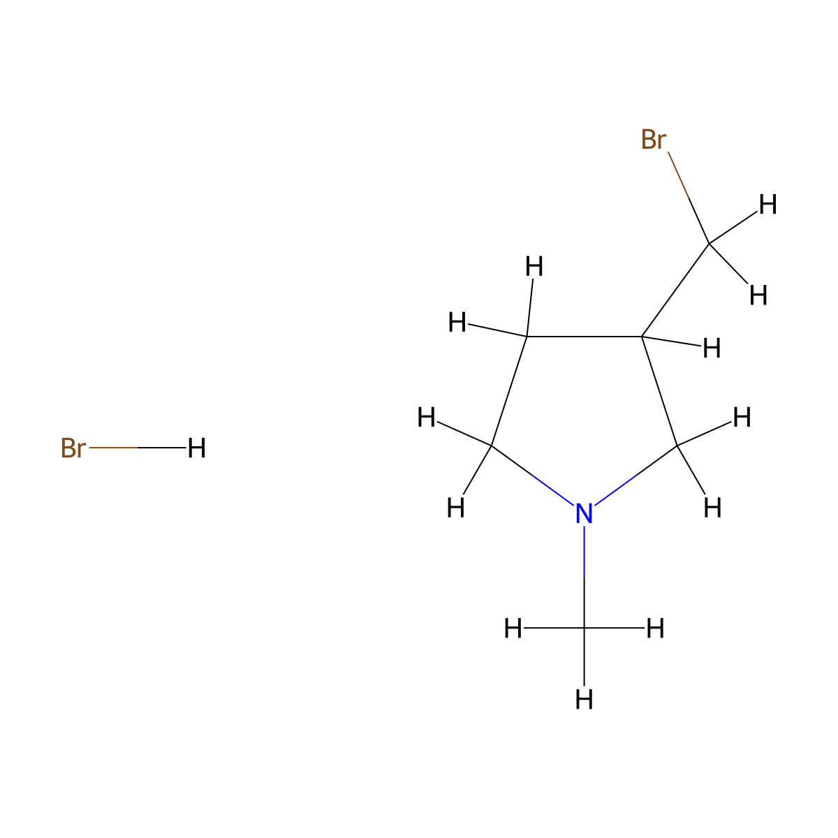 3-(Bromomethyl)-1-methylpyrrolidine hydrobromide molecular structure, CAS 1390654-77-9