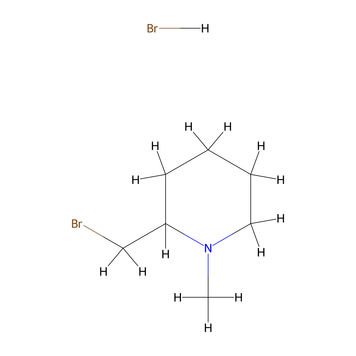 2-(Bromomethyl)-1-methylpiperidine hydrobromide molecular structure, CAS 1390654-84-8
