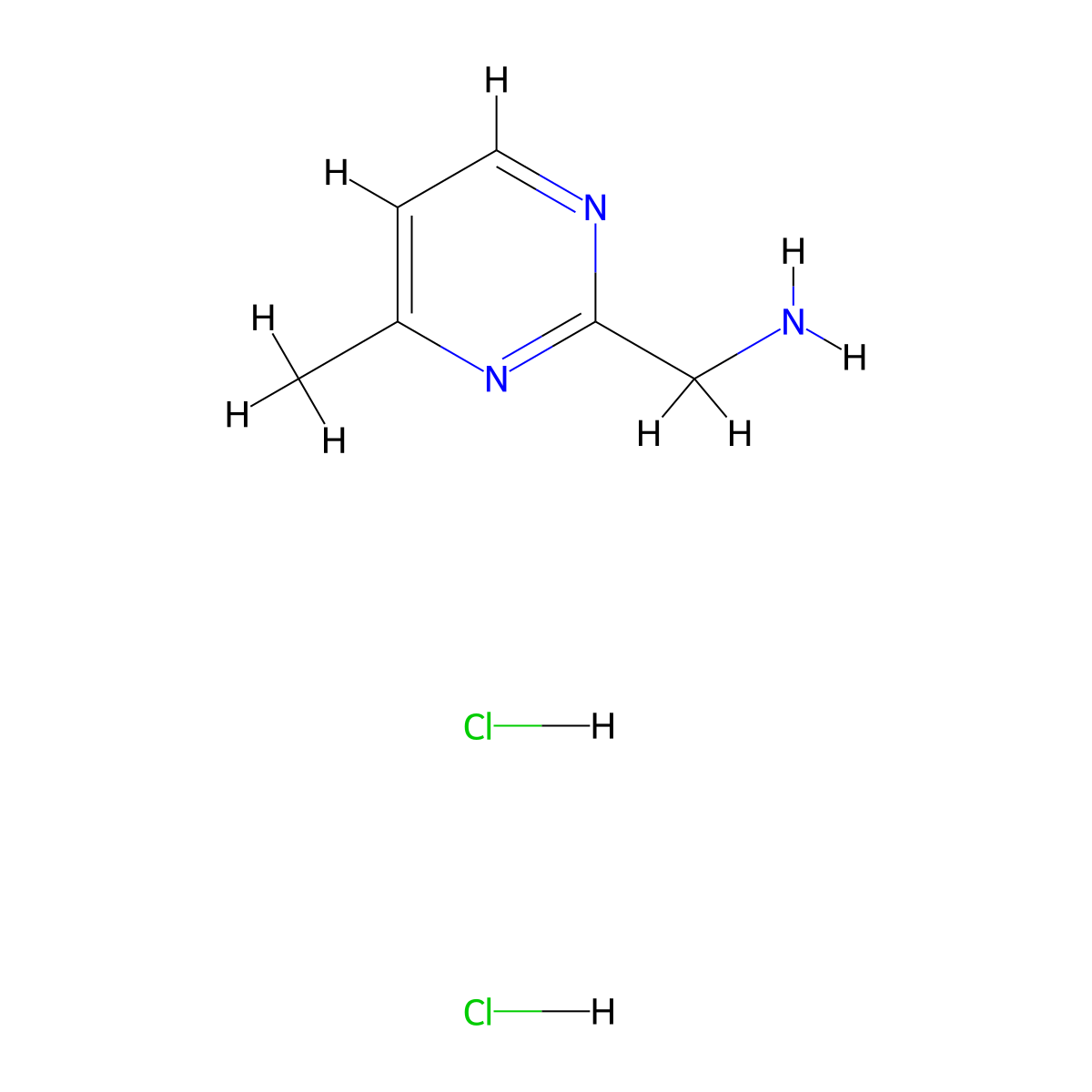(4-Methylpyrimidin-2-yl)methanamine dihydrochloride molecular structure, CAS 1390654-85-9