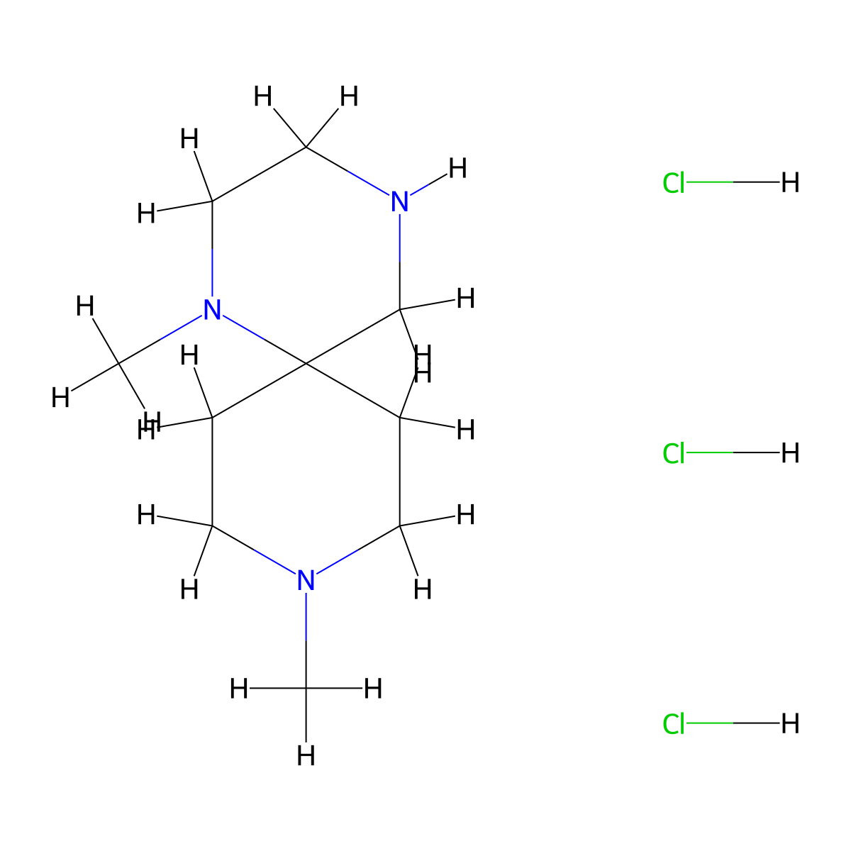 1,9-Dimethyl-1,4,9-triazaspiro[5.5]undecane trihydrochloride molecular structure, CAS 1390654-87-1