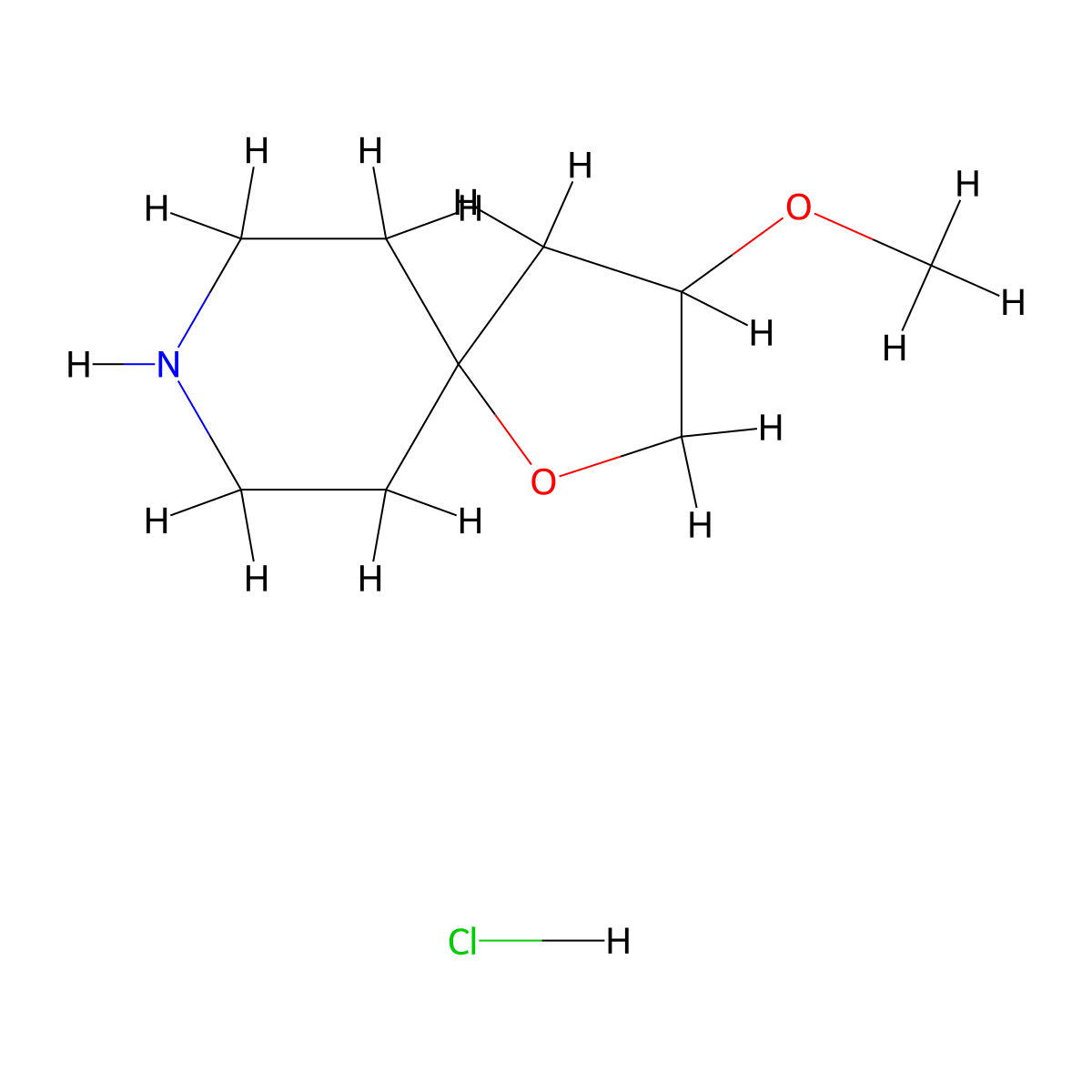 3-Methoxy-1-Oxa-8-Azaspiro(4.5)Decane Hydrochloride molecular structure, CAS 1390654-92-8