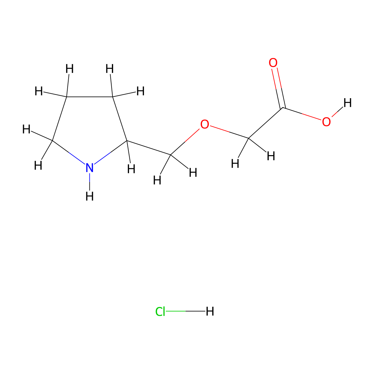 (2-Pyrrolidinylmethoxy)acetic acid hydrochloride molecular structure, CAS 1390654-95-1