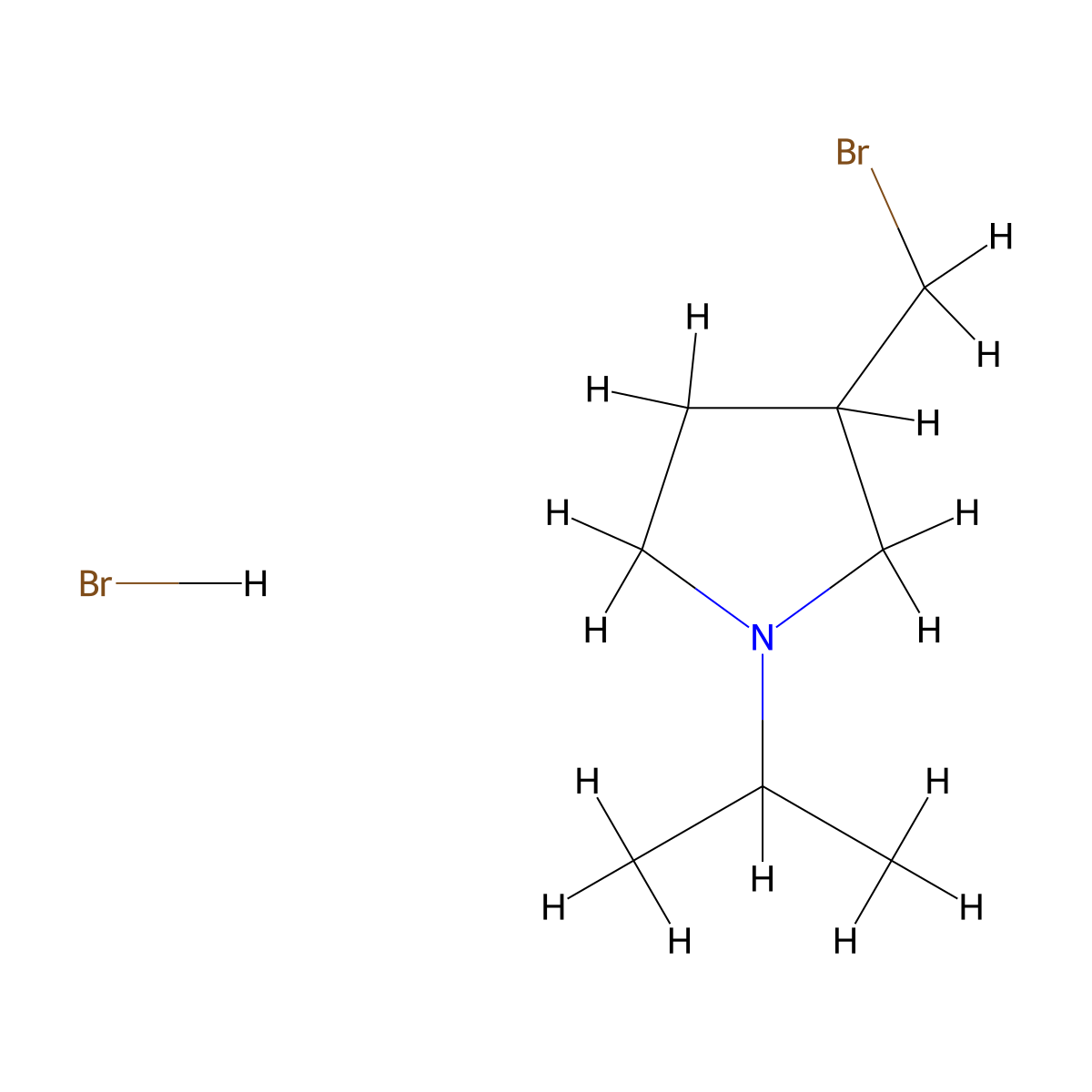 3-(Bromomethyl)-1-isopropylpyrrolidine hydrobromide molecular structure, CAS 1390654-98-4