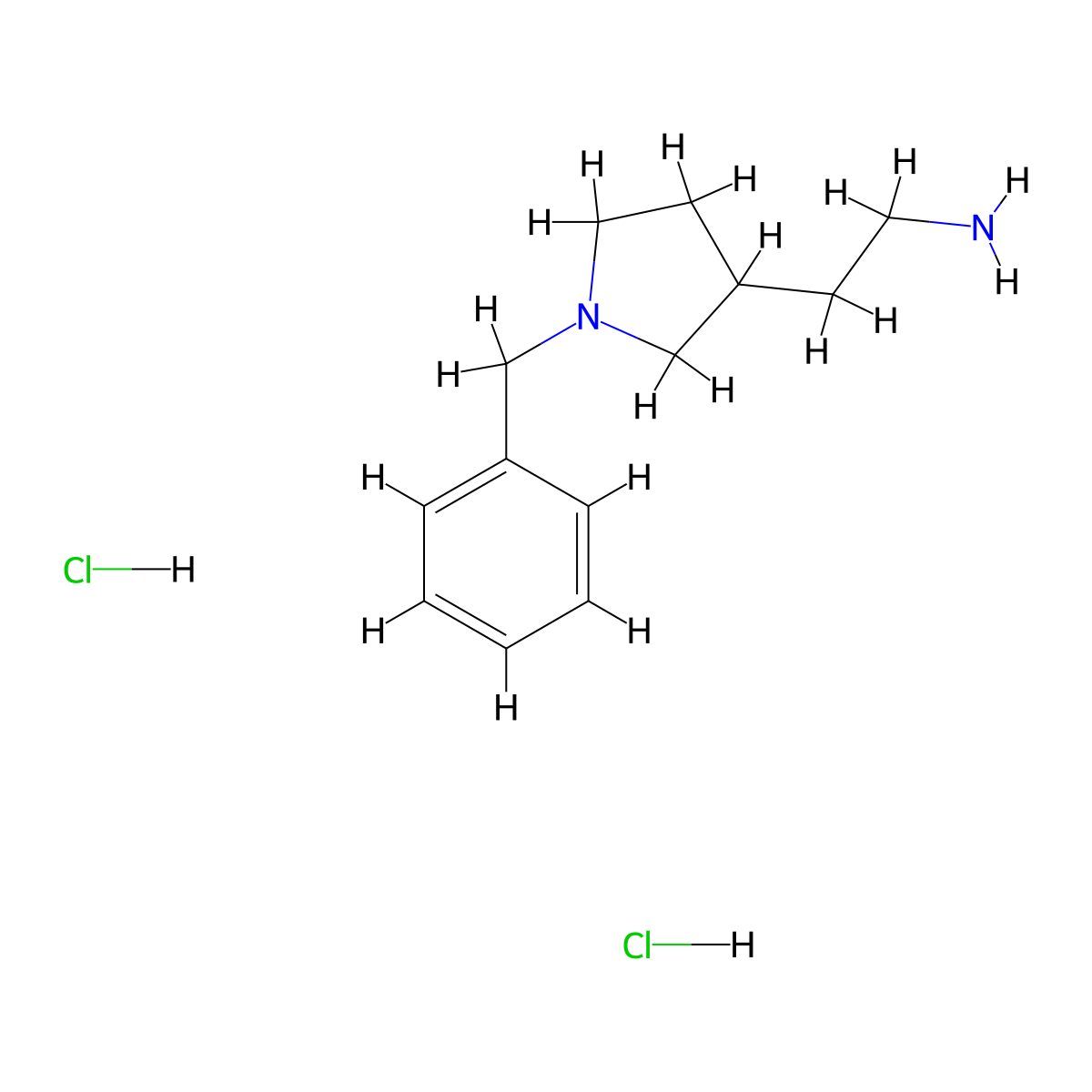 [2-(1-Benzyl-3-pyrrolidinyl)ethyl]amine dihydrochloride molecular structure, CAS 1390654-99-5